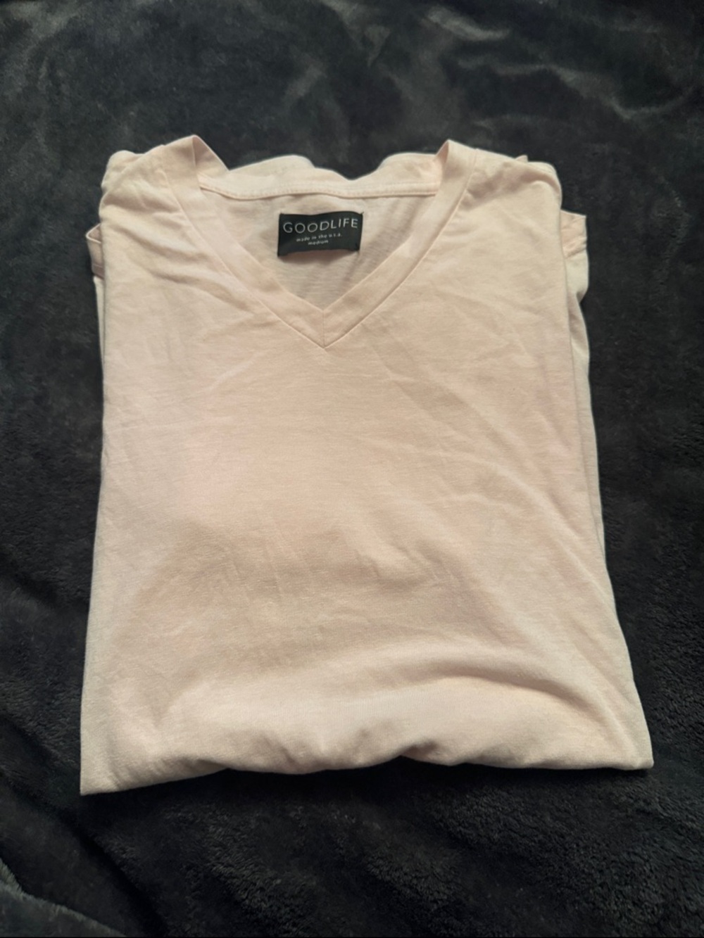 Goodlife Soft V-Neck Tee in Pale Pink